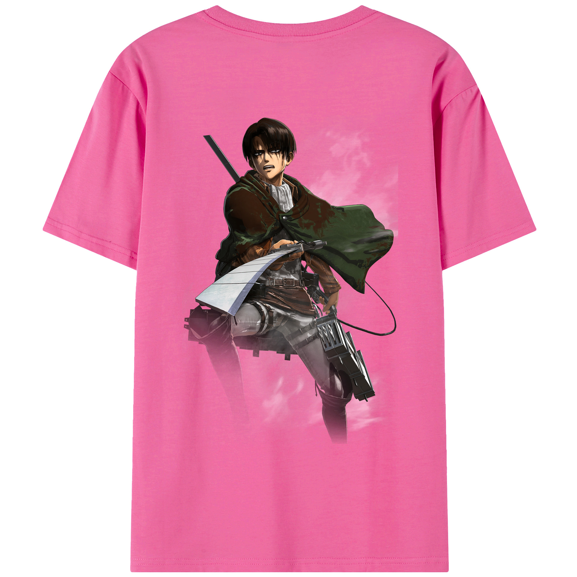 （画像用） 進撃の巨人 リヴァイ·アッカーマン Attack on Titan Levi Ackerman レディース半袖Tシャツ(バックプリント)